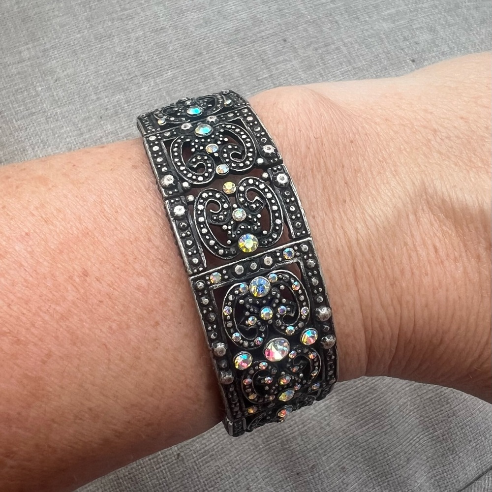 Black and Silver Rhinestone Bracelet